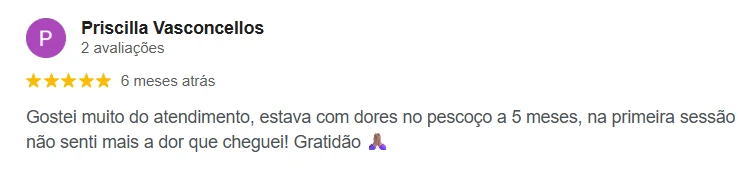 Avaliação Google — Priscilla Vasconcellos